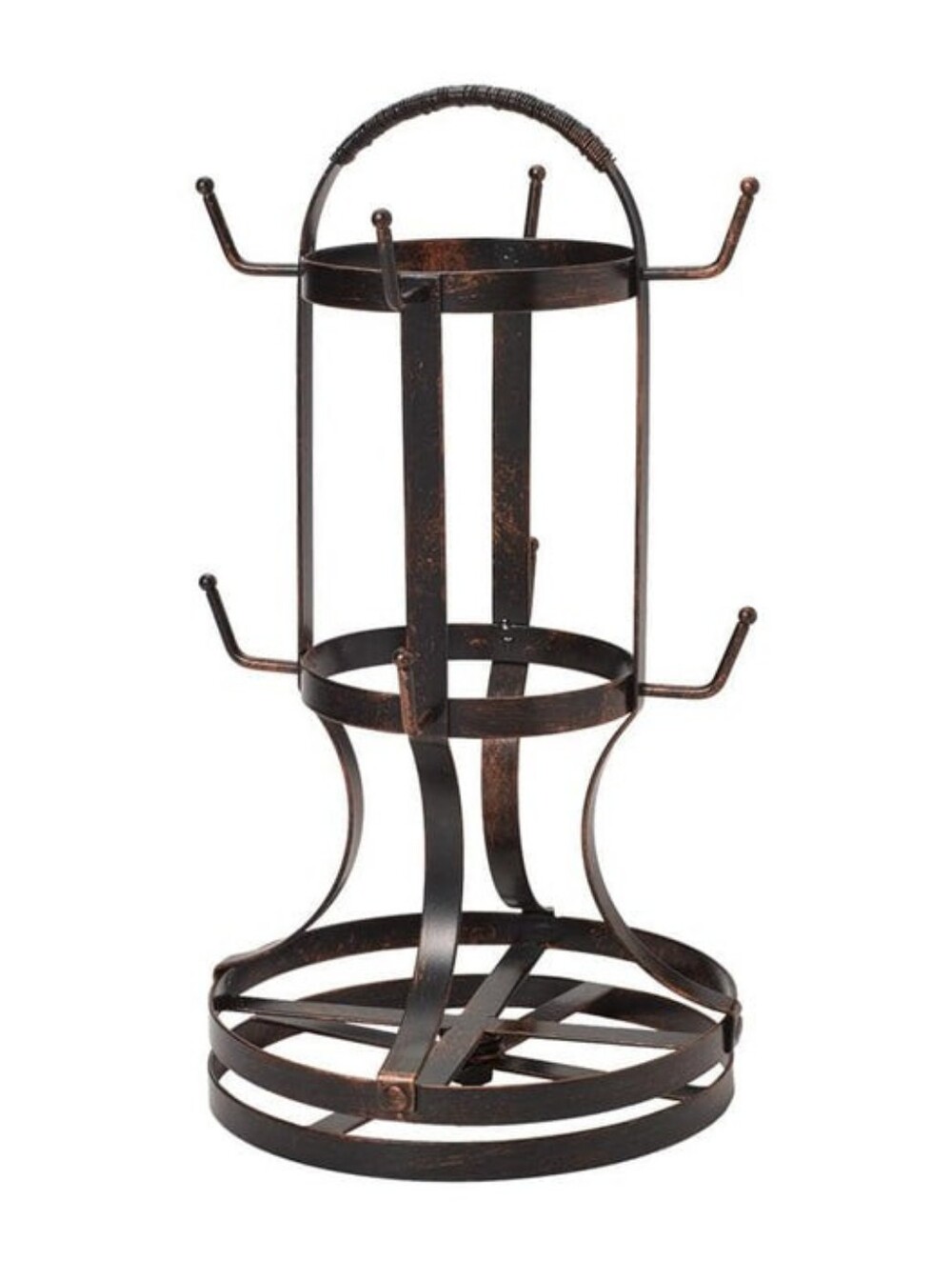 Metal Drinkware Holder Rotating Mug Organizer For 8 Mugs 8" x 15"